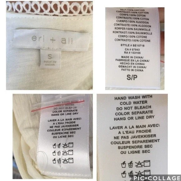 Eri + Ali Suzy Lace Blouse in Ivory S NWOT - Picture 4 of 8